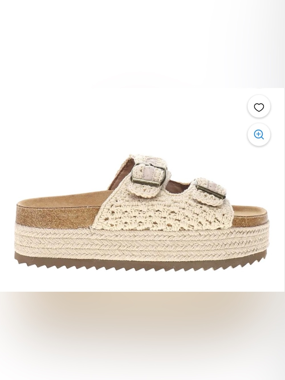 Corkys No Filter espadrille platform sandals w/ crochet & buckle straps Size 11 - Picture 3 of 14
